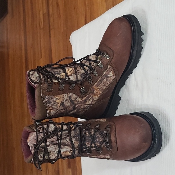 Cabela's Mens Hunting Boots Brown Leather Canvas Camo Lace-up Size 6M EUC - Picture 13 of 13